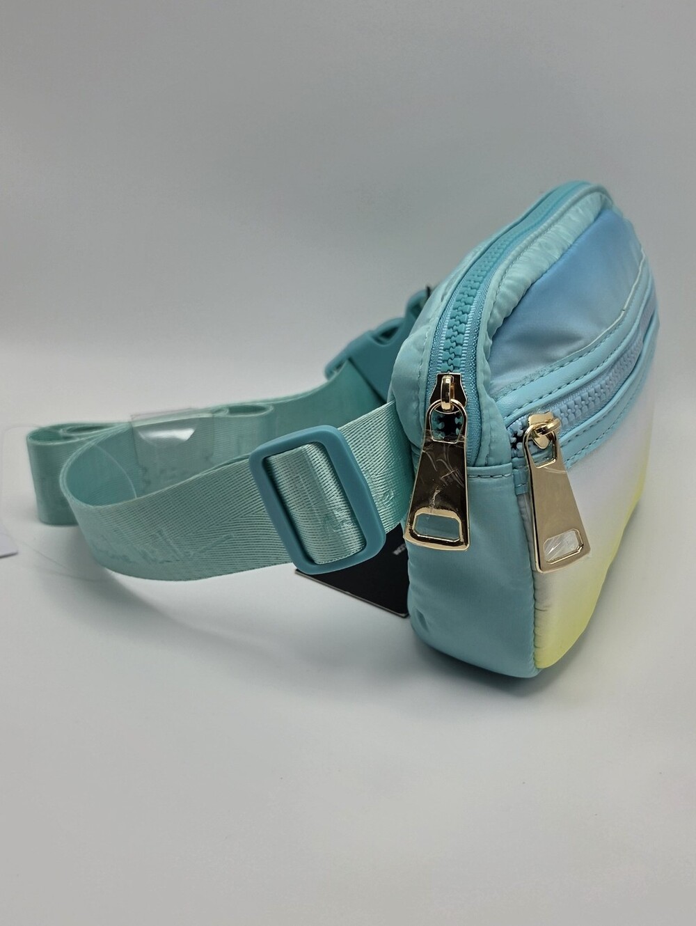 Nicole Miller Women's Nylon Crossbody Fanny Pack Belt Bag Aqua/Yellow Gradient - Picture 4 of 11